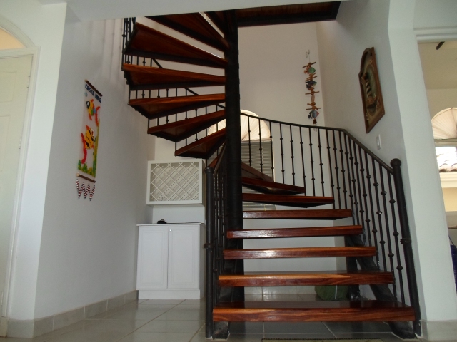 The spiral staircase in Casa El Paraiso